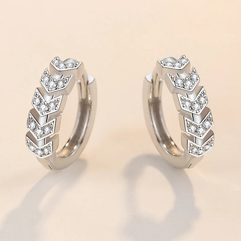 New 925 Sterling Silver Heart Hoop Earrings Stud Earrings Silver Women Star Butterfly Earrings for Women Jewelry Gift E523