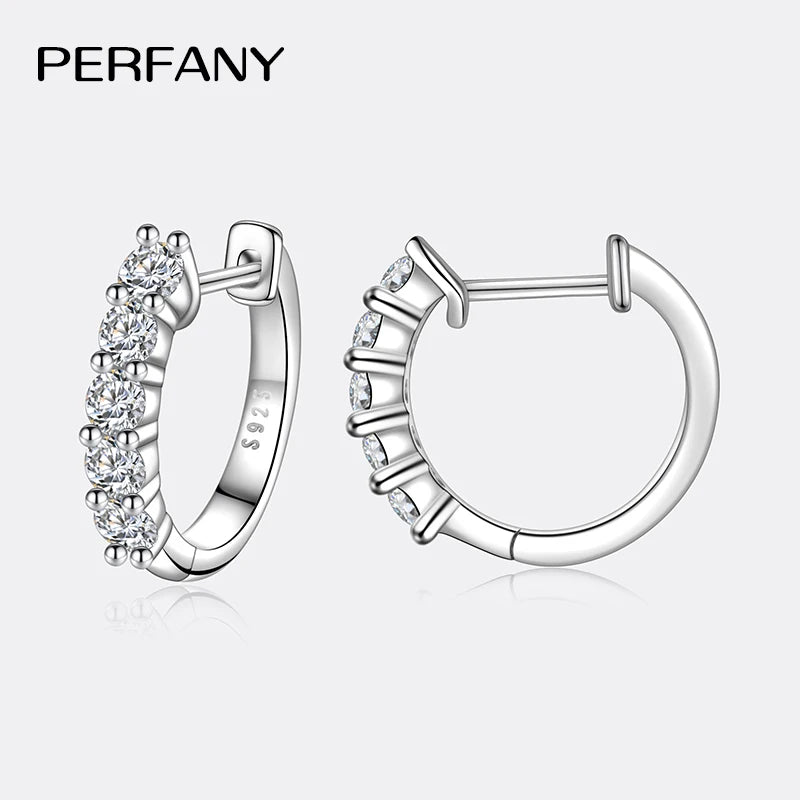 PERMANY 1CT Full Moissanite Earrings for Women S925 Pure Silver Laboratory Certified Cultivation Diamond Luxury Party Jewelry