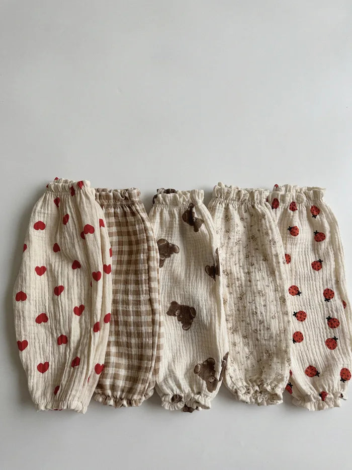 Organic Cotton Baby Pants Newborn Toddlers Autumn Spring Summer Winter Cute Print Soft Muslin Clothes Pants Pantalons Capris