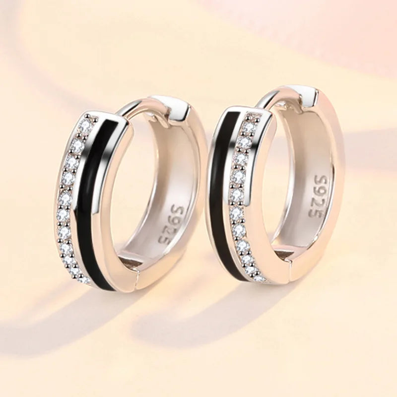 New 925 Sterling Silver Heart Hoop Earrings Stud Earrings Silver Women Star Butterfly Earrings for Women Jewelry Gift E523