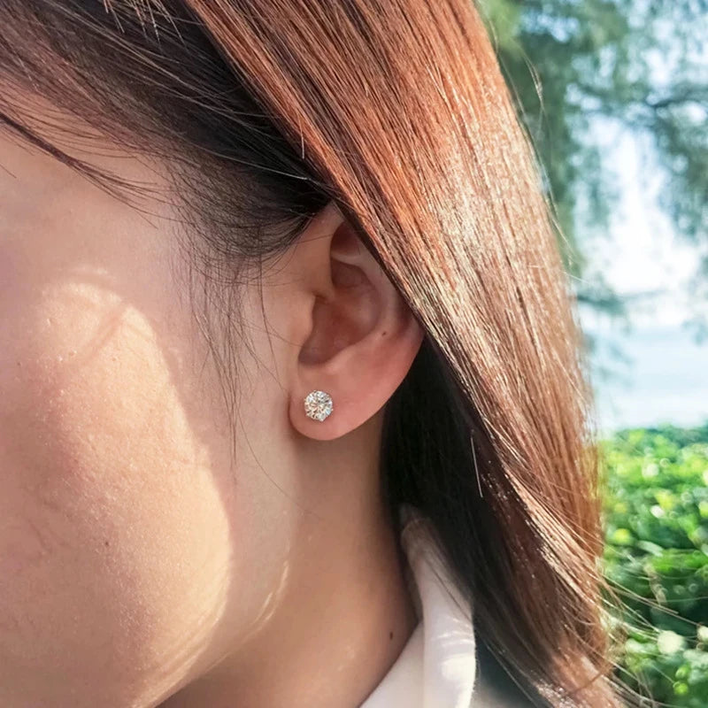 Premium 0.5-2ct Moissanite Diamond Stud Earrings for Women Orginal 925 Sterling Silver Screw Back Women Moissanite Earring 2025