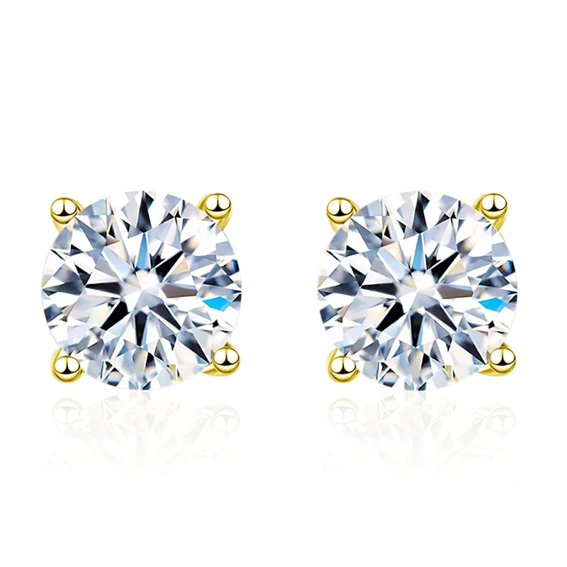 Real 925 Sterling Silver 3mm 4mm 5mm 6mm 7mm Ins CZ Zircon Stud Earrings for Women 18k Gold Plated Fine Jewelry Gift for Girls