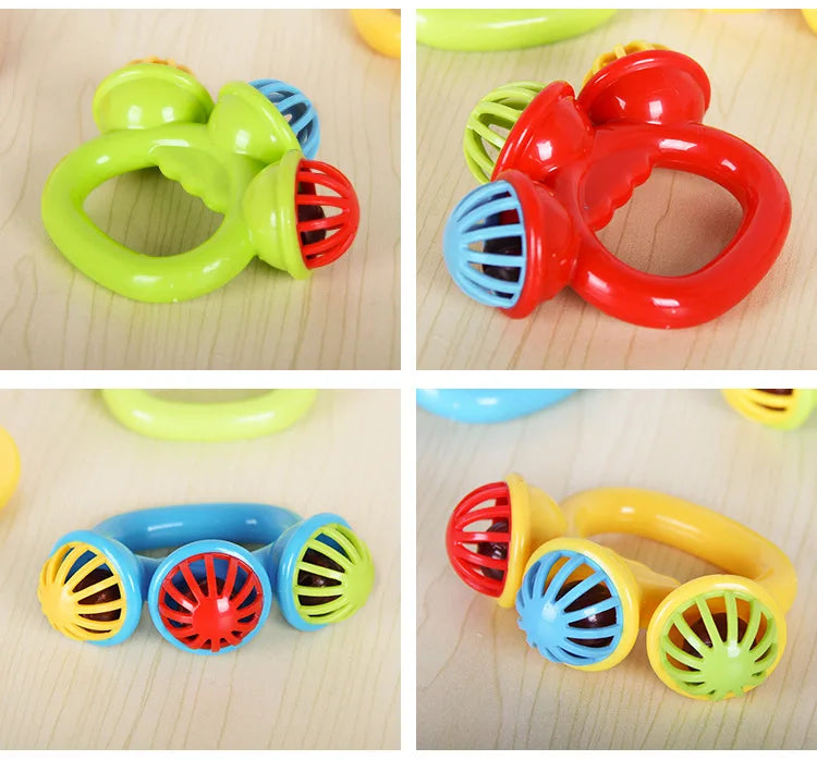 1-4PCS Baby Hand Rattle Ball Toy Newborn Grasping Hand Bell Sensory Toy Kids Safety Materials Toys for 0-24 Months Baby Children