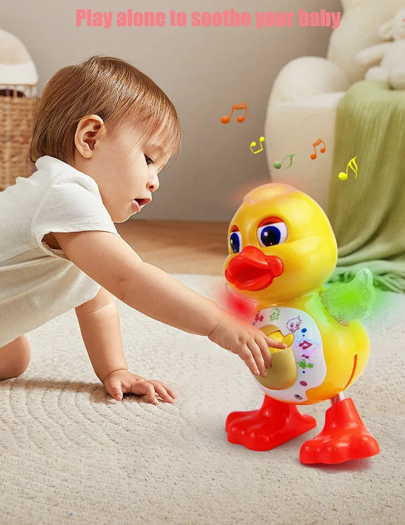 Electric Dancing Duck Toy Interactive Musical Animal with Flashing Lights Educational Gift for Kids