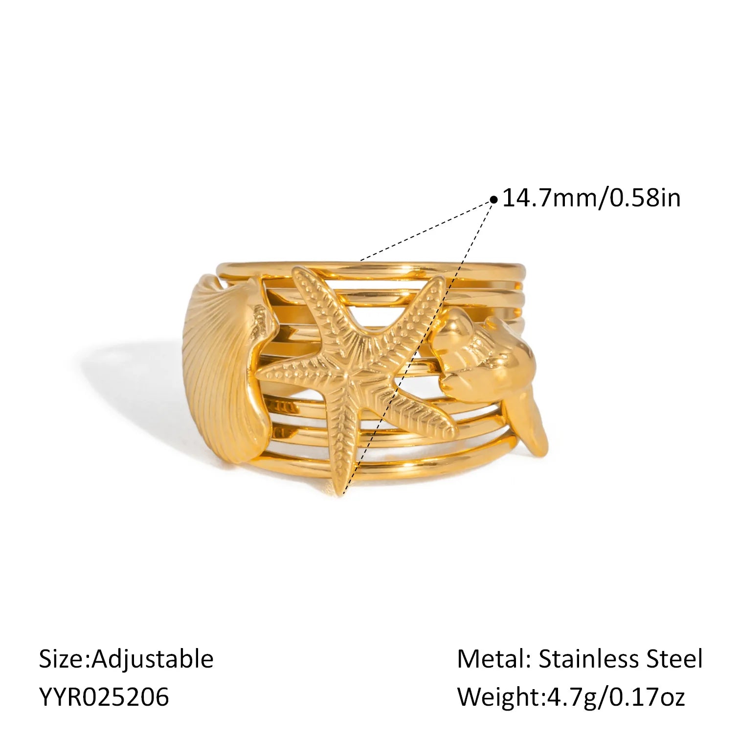 2025 Summer Gold Color Stainless Steel Shell Starfish Crab Drop Earrings For Women Beach Ocean Hoop Drop Stud