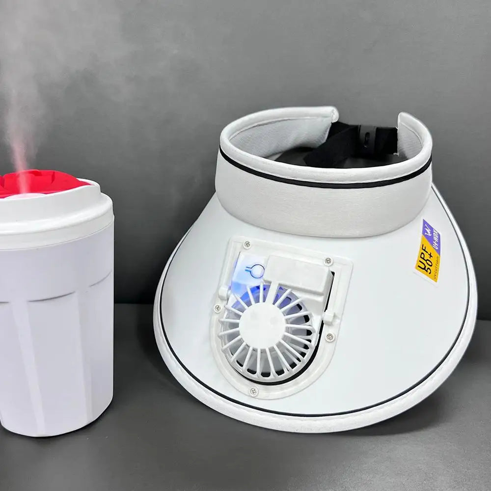 Fashion Outdoor Sun Protection Hat Summer Large Brim USB Charging Fan Sun Visor for Men and Women