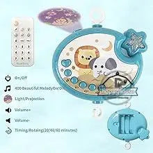 Baby Crib Mobile with Lights Music  Projection for Infants 0-6 Months Remote Control Crib Toys for Newborn Baby Mobile for Crib