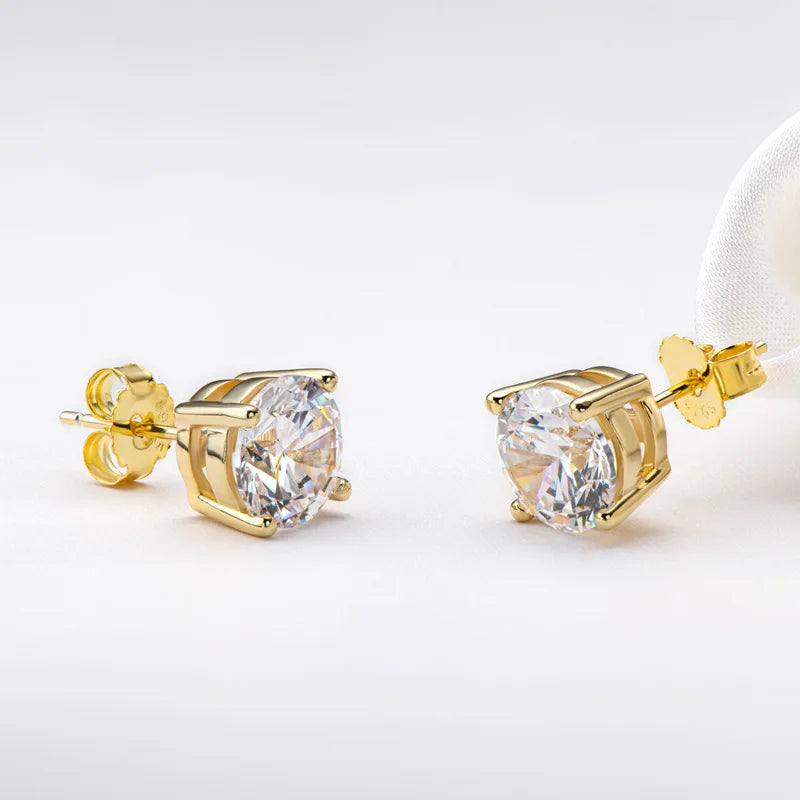 Premium 0.5-2ct Moissanite Diamond Stud Earrings for Women Orginal 925 Sterling Silver Screw Back Women Moissanite Earring 2025