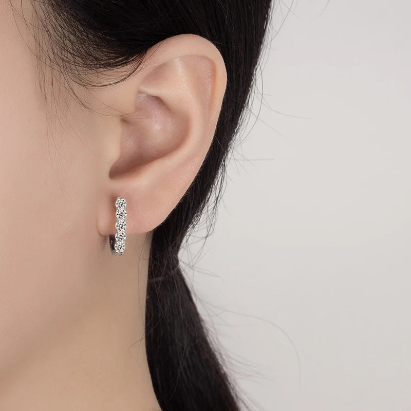 PERMANY 1CT Full Moissanite Earrings for Women S925 Pure Silver Laboratory Certified Cultivation Diamond Luxury Party Jewelry