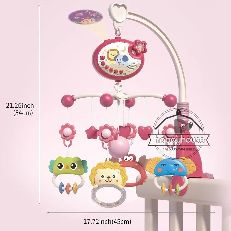 Baby Crib Mobile with Lights Music  Projection for Infants 0-6 Months Remote Control Crib Toys for Newborn Baby Mobile for Crib