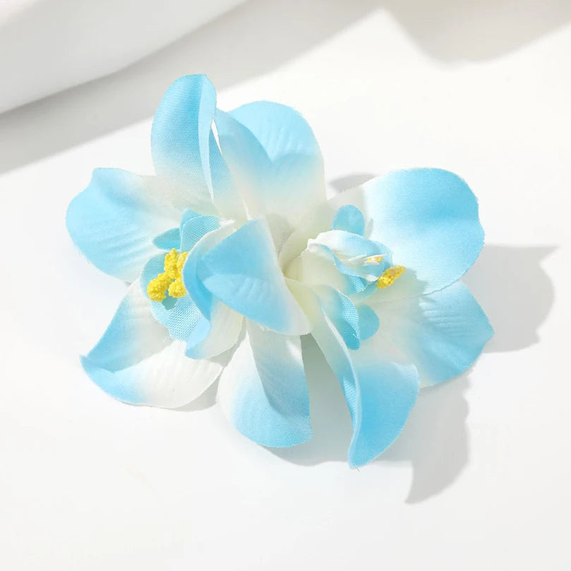 AWAYTR Elegant Bohemian Flower Small Hair Clips Faux Flower Side Pins Hairpin Vacation Beach Hair Accessories for Women