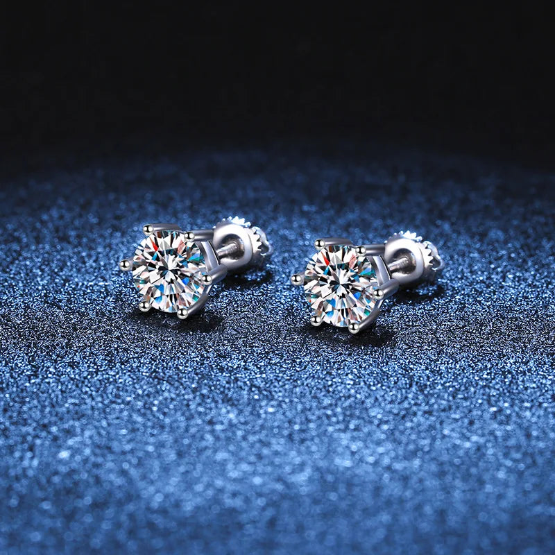 Premium 0.5-2ct Moissanite Diamond Stud Earrings for Women Orginal 925 Sterling Silver Screw Back Women Moissanite Earring 2025