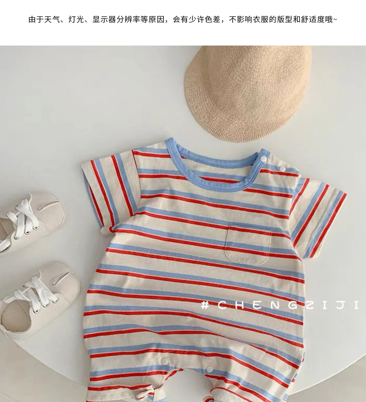 Summer New Baby Short Sleeve Striped Romper Newborn Toddler Cotton Casual Jumpsuit Infant Boy Girl Clothes 0-24 Months