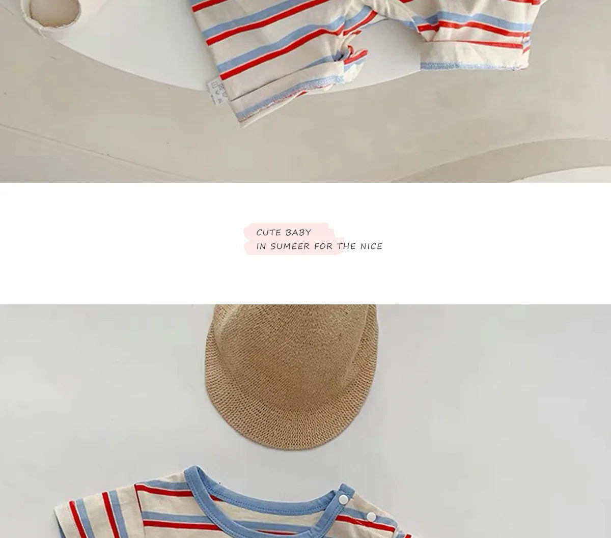 Summer New Baby Short Sleeve Striped Romper Newborn Toddler Cotton Casual Jumpsuit Infant Boy Girl Clothes 0-24 Months