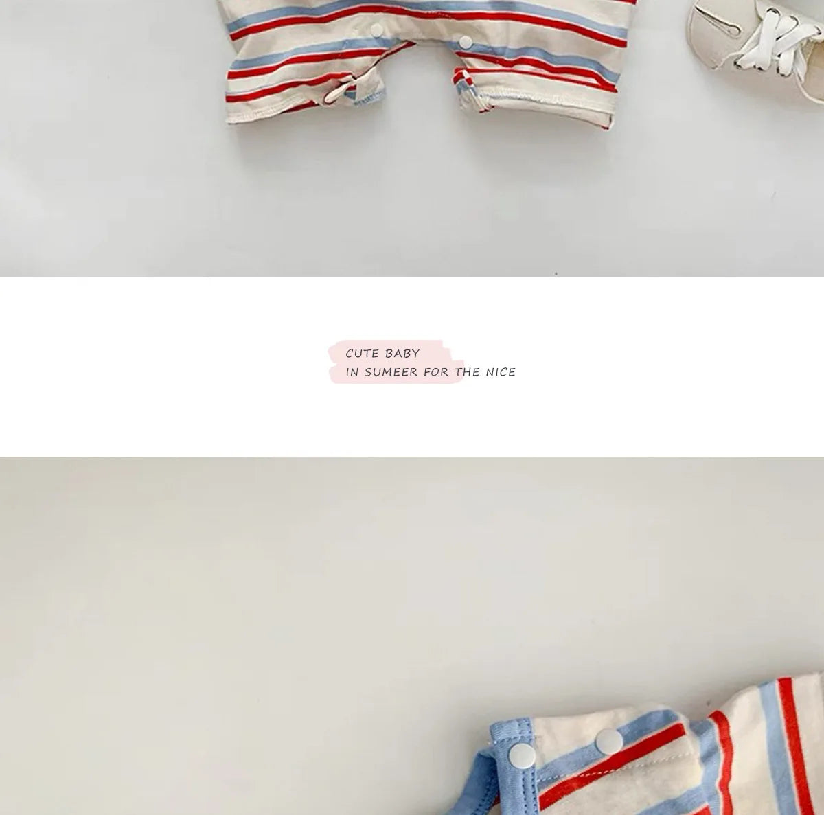 Summer New Baby Short Sleeve Striped Romper Newborn Toddler Cotton Casual Jumpsuit Infant Boy Girl Clothes 0-24 Months