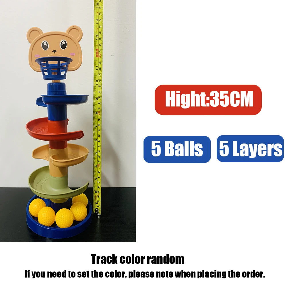 Baby Toys Rolling Ball Pile Tower Early Educational Toy For Babies Rotating Track Educational Baby Gift Stacking Toy For Kids