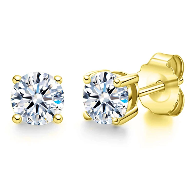 Real 925 Sterling Silver 3mm 4mm 5mm 6mm 7mm Ins CZ Zircon Stud Earrings for Women 18k Gold Plated Fine Jewelry Gift for Girls