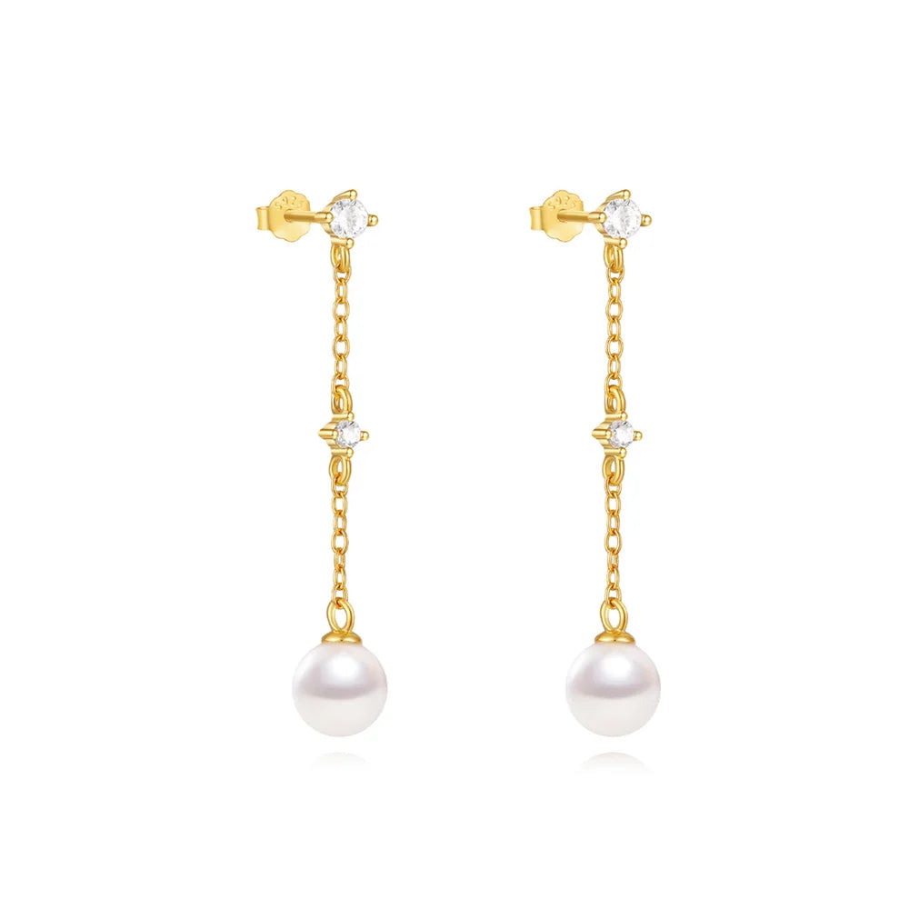 ROXI 925 Sterling Silver Pearls Earrings For Women Wedding Fine Jewelry Piercing Earrings Hoops Bohemia Pendientes Plata Earings