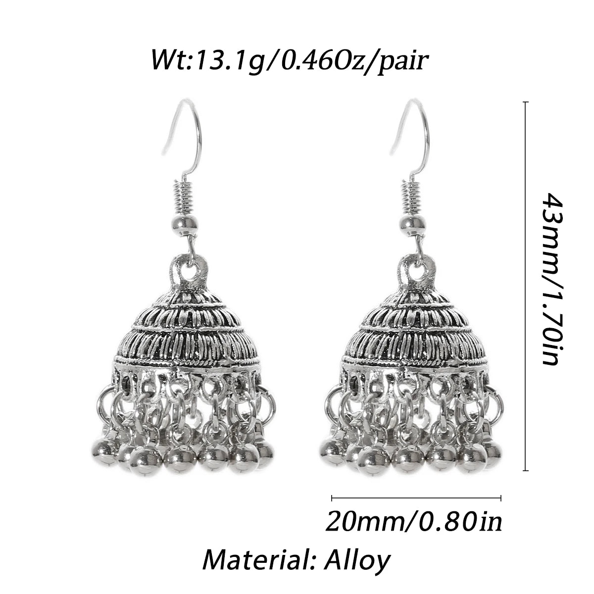 Pendientes Piercing Indian Jewelry Jhumka Tassel Earrings Women Accessories Kolczyki Silver Color Earring Trendy Party Ear rings
