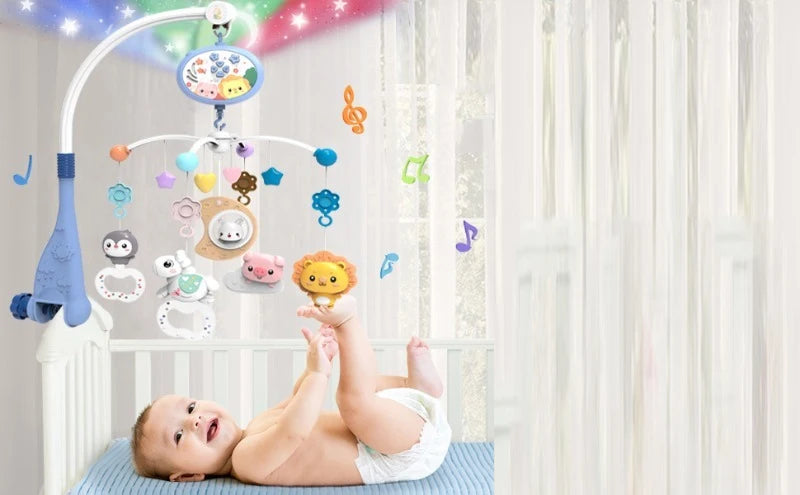 Baby Crib Mobile with Lights Music  Projection for Infants 0-6 Months Remote Control Crib Toys for Newborn Baby Mobile for Crib