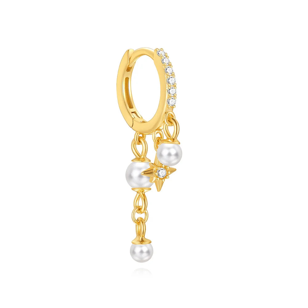 ROXI 925 Sterling Silver Pearls Earrings For Women Wedding Fine Jewelry Piercing Earrings Hoops Bohemia Pendientes Plata Earings