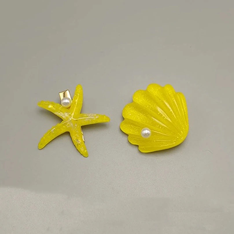 AWAYTR 2PCS Elegant Starfish Star Shell Hair Clips For Ladies Hairpins Summer Beach Holiday Party Barrettes Hair Accessories