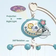 Baby Crib Mobile with Lights Music  Projection for Infants 0-6 Months Remote Control Crib Toys for Newborn Baby Mobile for Crib