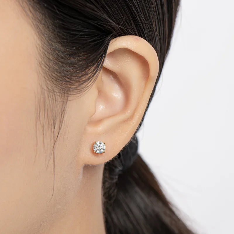 Premium 0.5-2ct Moissanite Diamond Stud Earrings for Women Orginal 925 Sterling Silver Screw Back Women Moissanite Earring 2025
