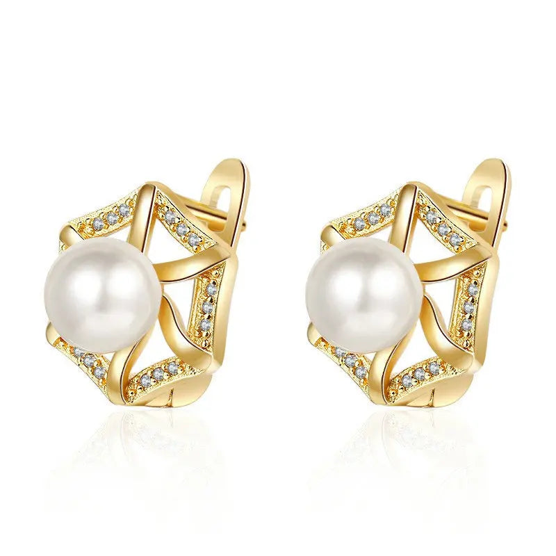 Hot Sale 925 Silver Women Hoop Earrings Luxury Sparkling Pave CZ U Shape Star Moon Fashion Earring For Girl