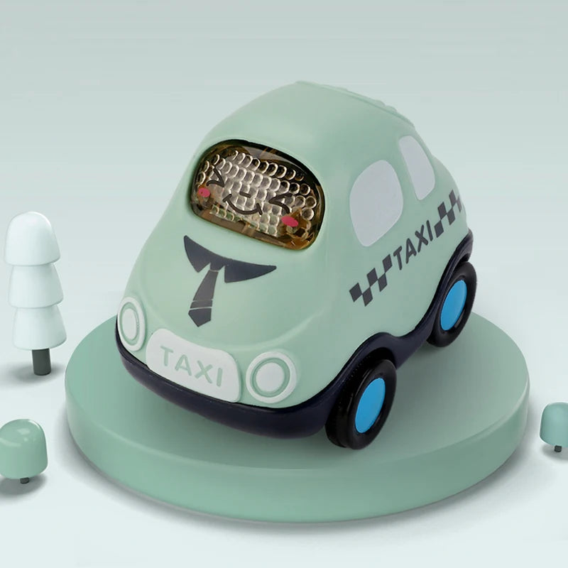 Children's Cartoon Press Gear Car Toy Lnertia Pull-back Transparent Car Baby Puzzle sliding Toy child Boy Girl 1-3 Year old Gift