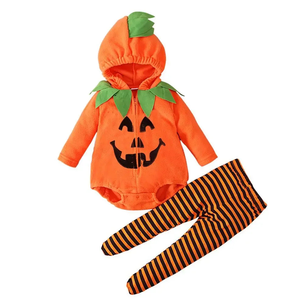 2025 Cosplay Baby Girls Boys Halloween Clothes Sets Long Sleeve Fleece Zipper Hooded Romper Jacket Autumn Baby Girl Outfit New