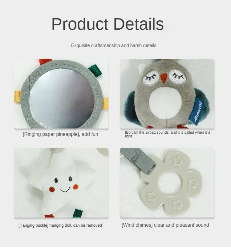 Baby Toys for 0 3 6 12 Months Rainbow Activity Plush Animal Stroller Hanging Toy for Baby Car Seat Crib Travel Sensory Baby Toys