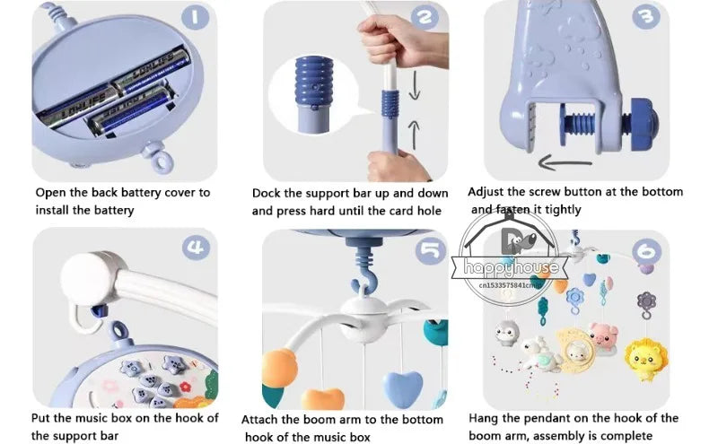 Baby Crib Mobile with Lights Music  Projection for Infants 0-6 Months Remote Control Crib Toys for Newborn Baby Mobile for Crib