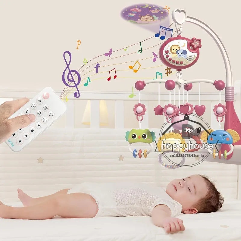 Baby Crib Mobile with Lights Music  Projection for Infants 0-6 Months Remote Control Crib Toys for Newborn Baby Mobile for Crib