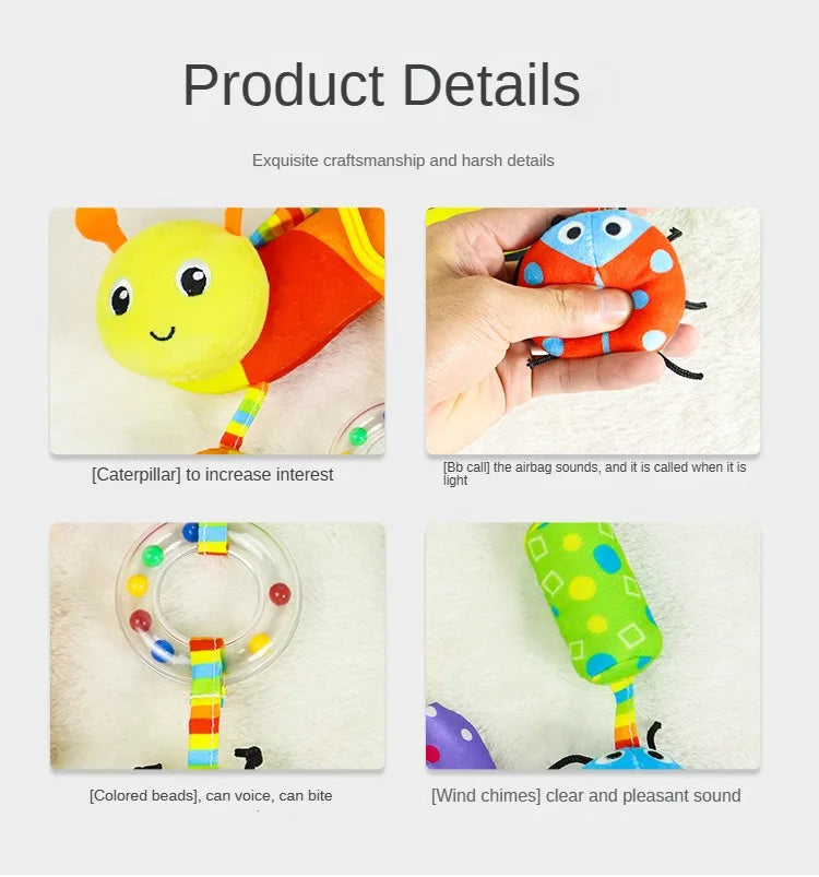 Baby Toys for 0 3 6 12 Months Rainbow Activity Plush Animal Stroller Hanging Toy for Baby Car Seat Crib Travel Sensory Baby Toys