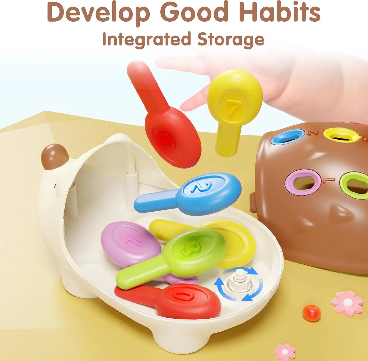 Hedgehog Montessori Baby Toys Hand-eye Coordination Fine Motor Training Develop Concentration Children Sensory Educational Toy