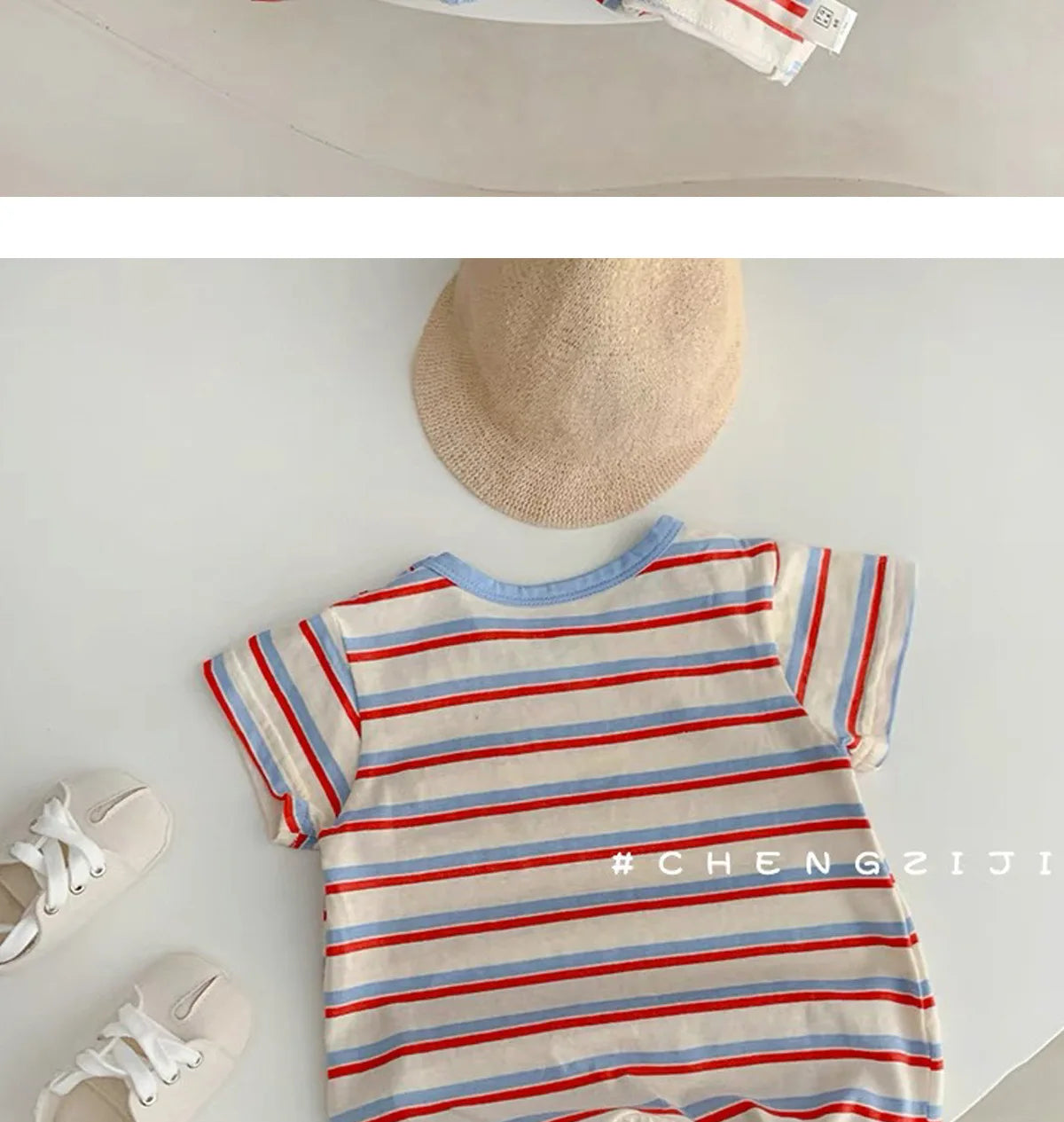 Summer New Baby Short Sleeve Striped Romper Newborn Toddler Cotton Casual Jumpsuit Infant Boy Girl Clothes 0-24 Months