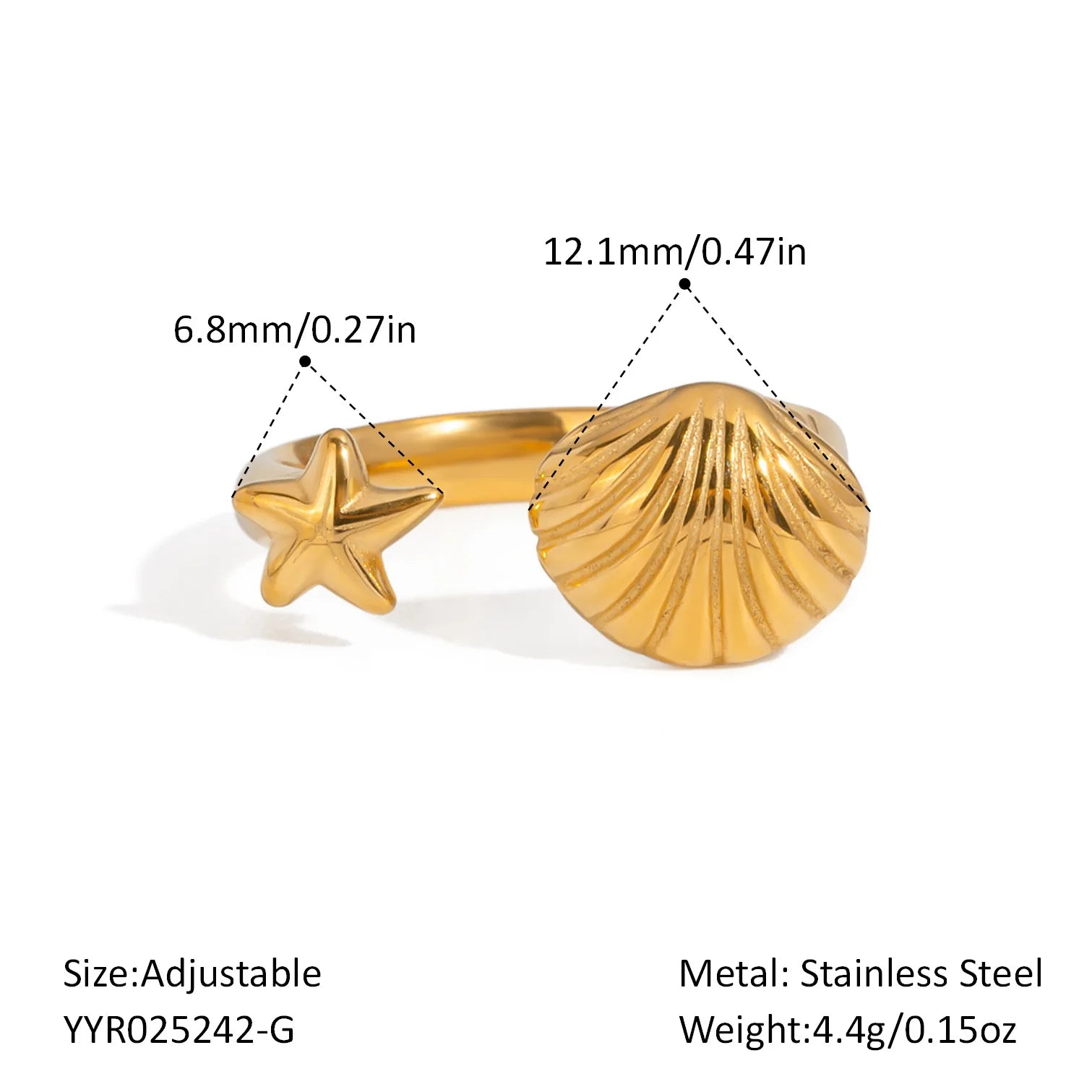 2025 Summer Gold Color Stainless Steel Shell Starfish Crab Drop Earrings For Women Beach Ocean Hoop Drop Stud