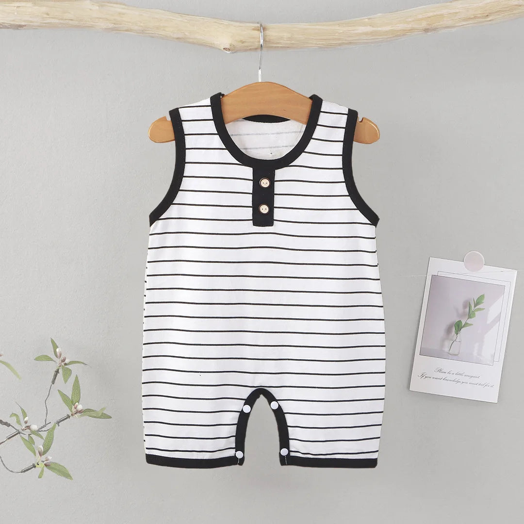 Summer Sleeveless Baby Rompers 0-2Y Striped Onesies for Newborn Baby Boy Infant Girl Striped Jumpsuit Baby Clothing