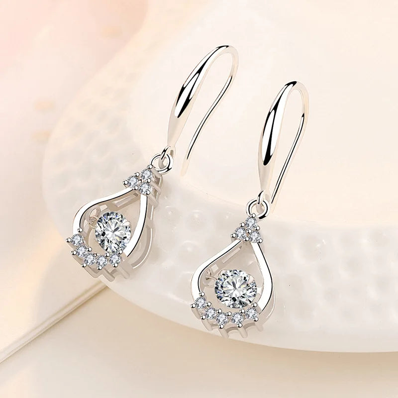 New 925 Sterling Silver Heart Hoop Earrings Stud Earrings Silver Women Star Butterfly Earrings for Women Jewelry Gift E523