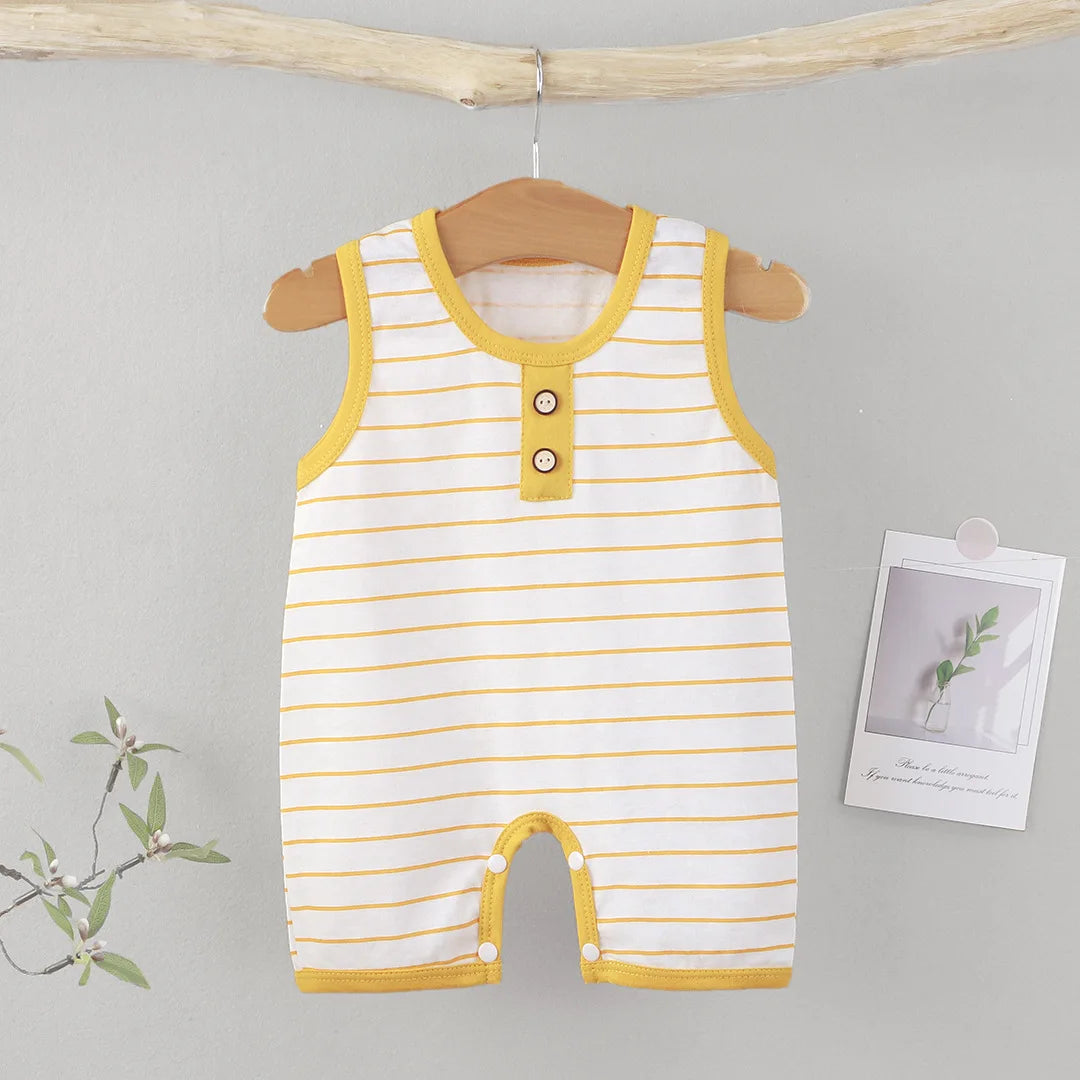 Summer Sleeveless Baby Rompers 0-2Y Striped Onesies for Newborn Baby Boy Infant Girl Striped Jumpsuit Baby Clothing