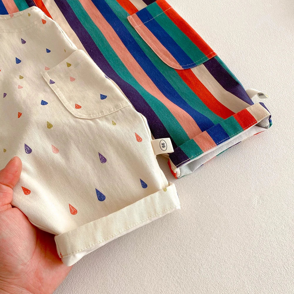 Unisex Spring New Kids Clothes Fashion Overalls Polk Dot Jumpsuits Striped Overalls Children Play Suit