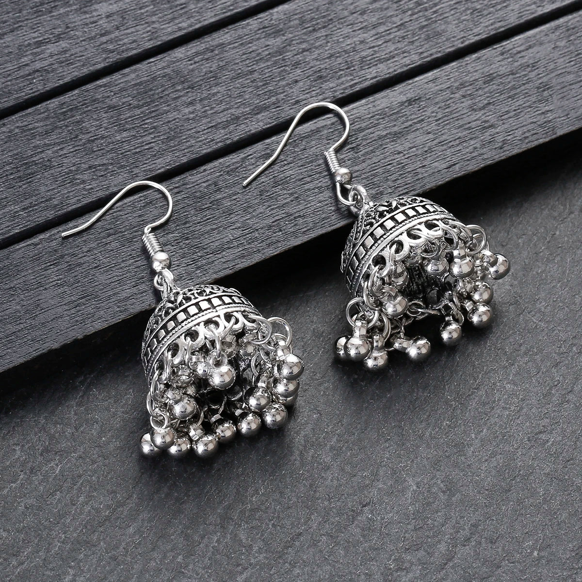 Pendientes Piercing Indian Jewelry Jhumka Tassel Earrings Women Accessories Kolczyki Silver Color Earring Trendy Party Ear rings