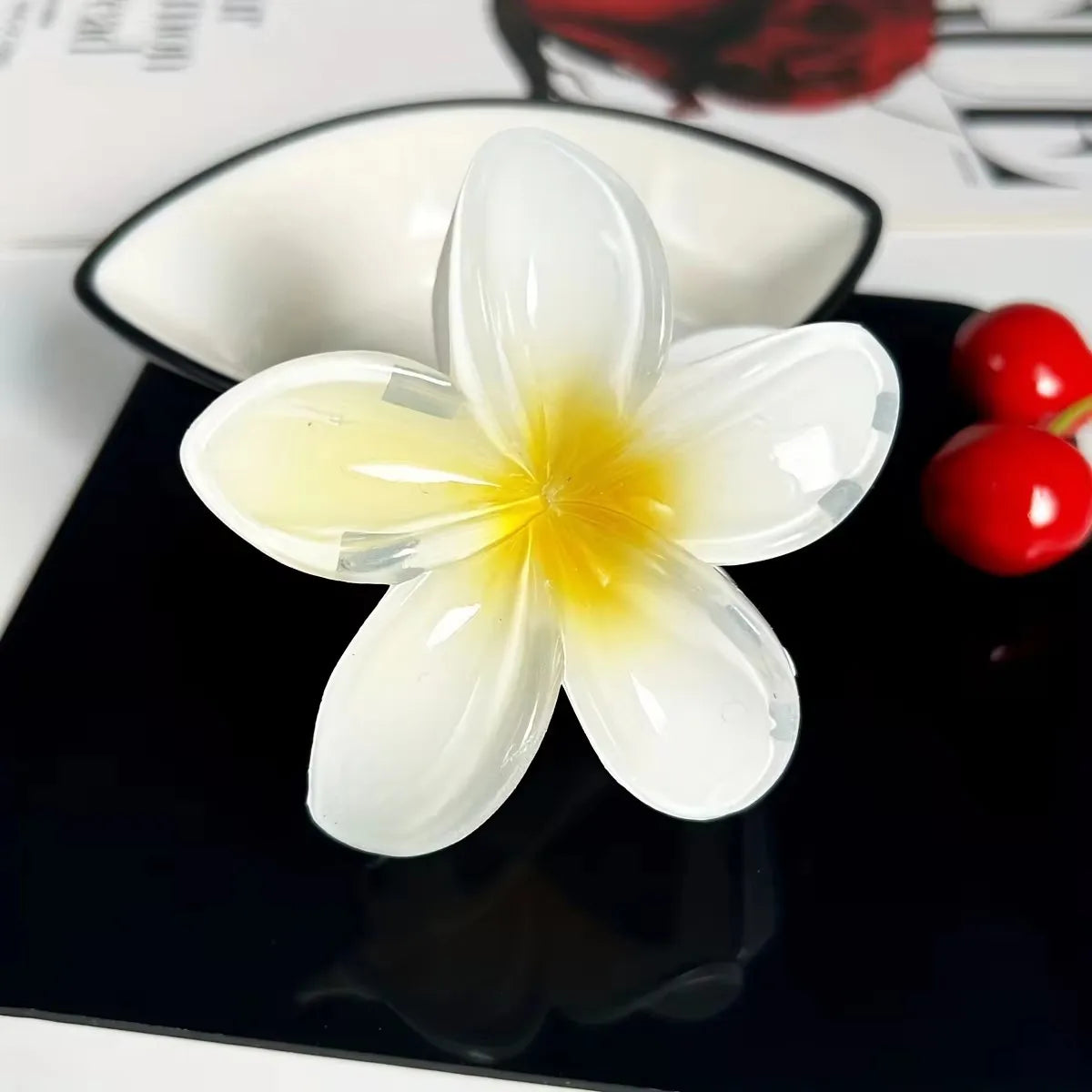 Five-petal flower Summer Super Fairy Vacation style frangeria Grab clip Shark Clip Acrylic flower hair grab hair accessories bac