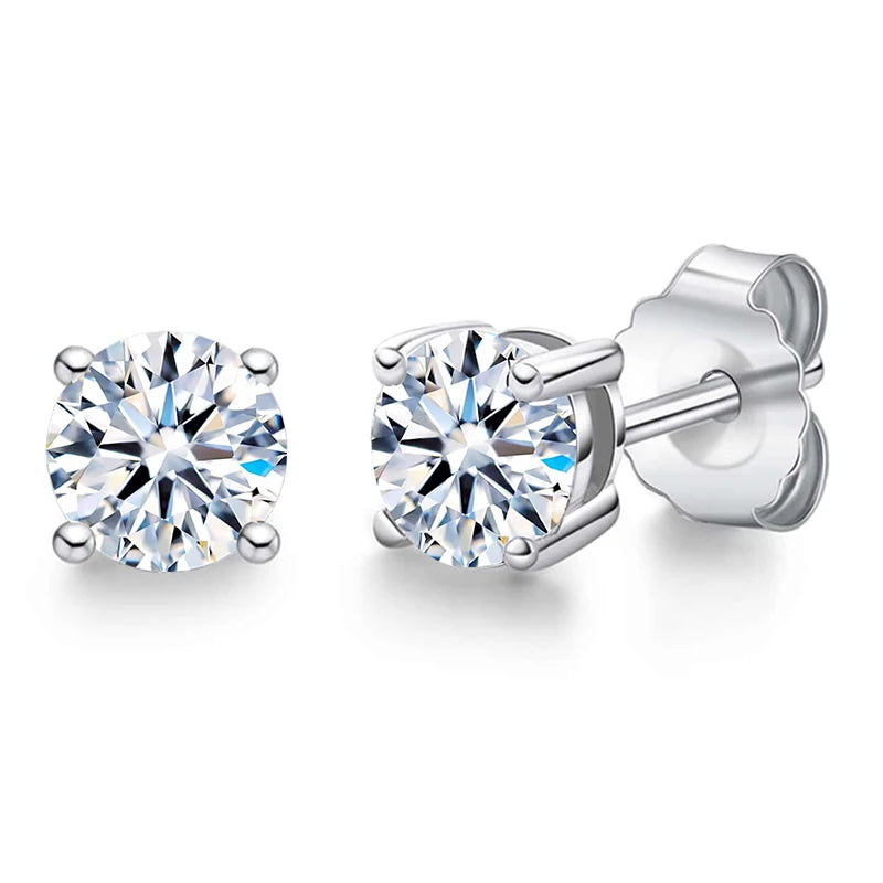 Real 925 Sterling Silver 3mm 4mm 5mm 6mm 7mm Ins CZ Zircon Stud Earrings for Women 18k Gold Plated Fine Jewelry Gift for Girls