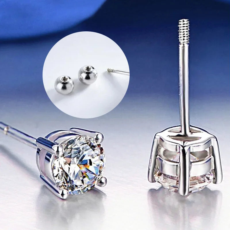 Premium 0.5-2ct Moissanite Diamond Stud Earrings for Women Orginal 925 Sterling Silver Screw Back Women Moissanite Earring 2025
