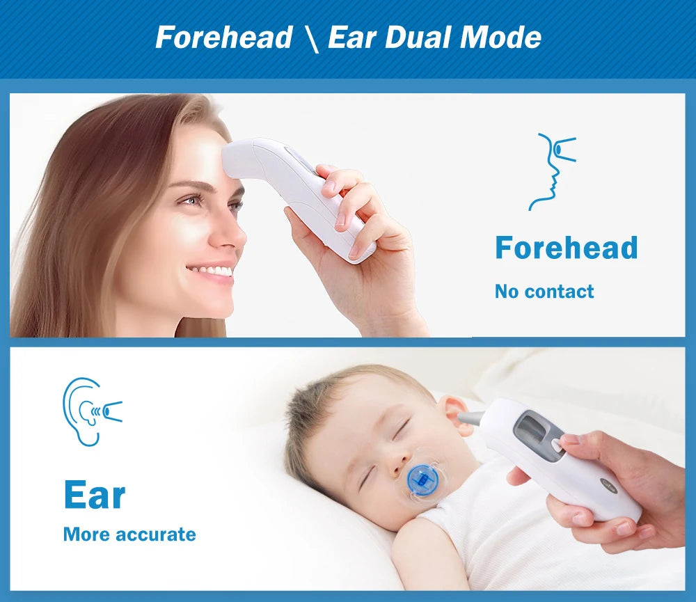 Cofoe Digital Forehead Thermometer Forehead Ear Non-Contact Medical Termometro Baby/Adult Temperature Measure  FASTSHIPPING