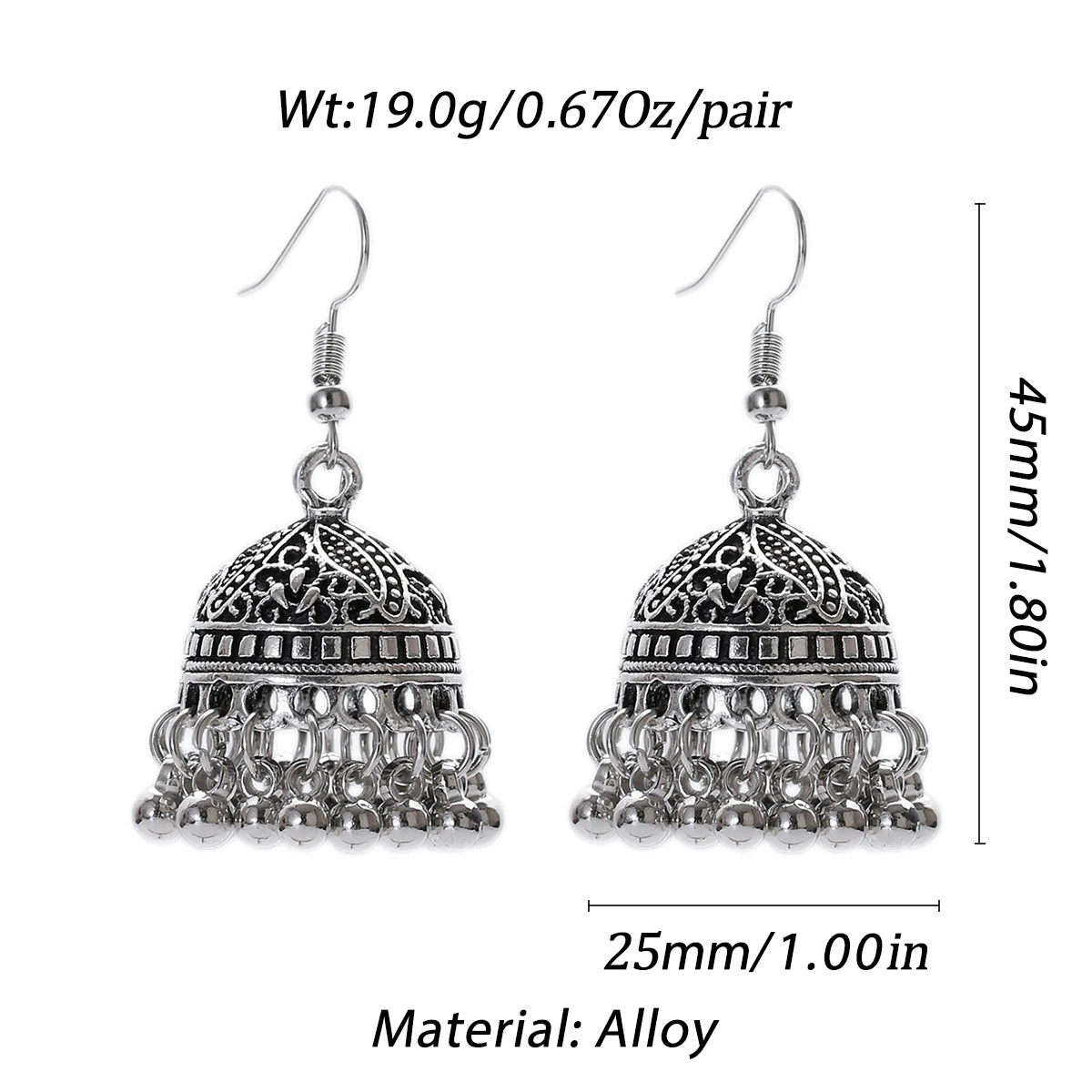Pendientes Piercing Indian Jewelry Jhumka Tassel Earrings Women Accessories Kolczyki Silver Color Earring Trendy Party Ear rings