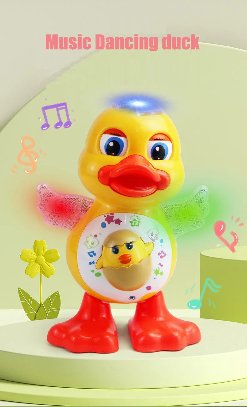 Electric Dancing Duck Toy Interactive Musical Animal with Flashing Lights Educational Gift for Kids