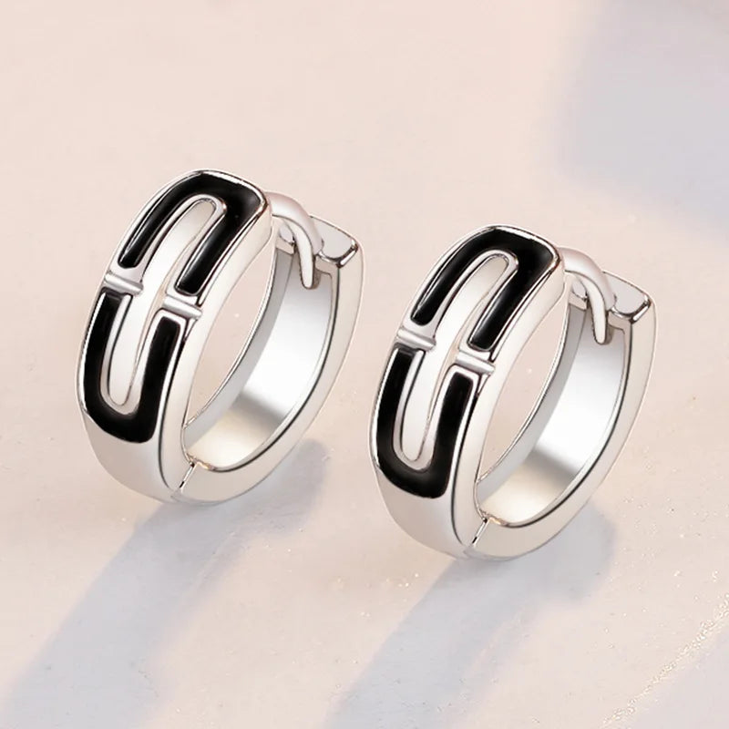 New 925 Sterling Silver Heart Hoop Earrings Stud Earrings Silver Women Star Butterfly Earrings for Women Jewelry Gift E523